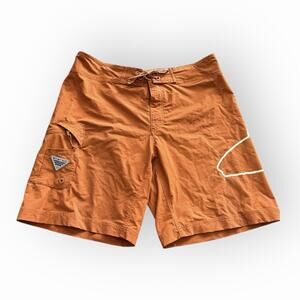 Columbia Men’s PFG Fish Series Board Shorts 36” Orange Summer Fishing C44